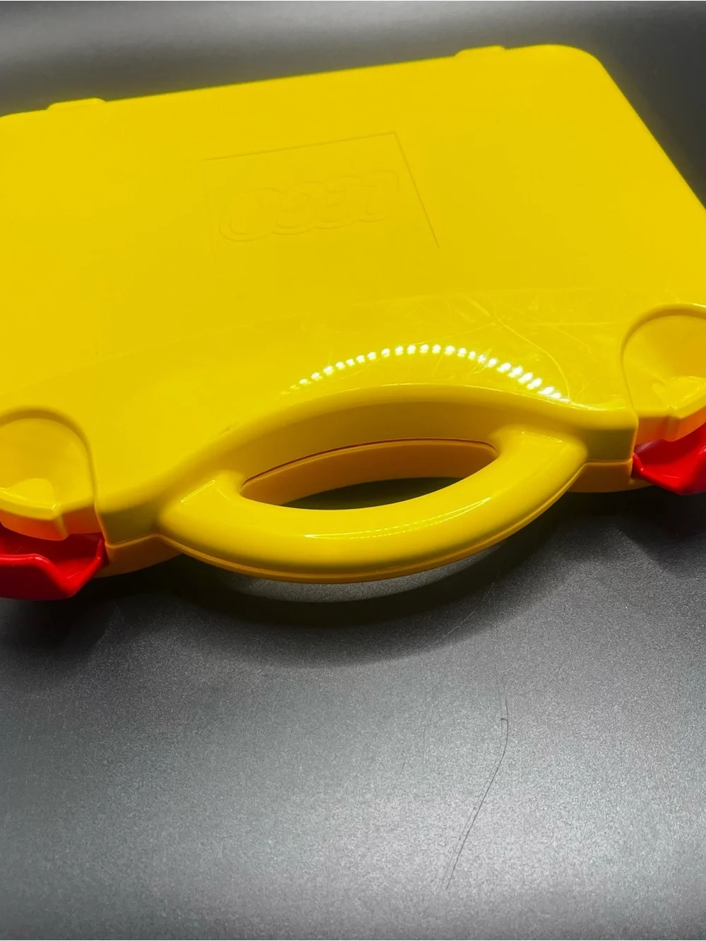LEGO Plastic Storage Box / Carrying Case W/Handle Yellow Removable Dividers